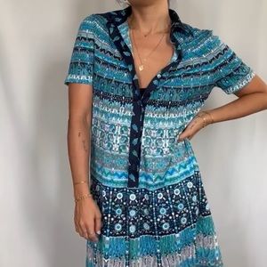 VINTAGE printed short sleeve dress, sourced in Madrid, Spain
